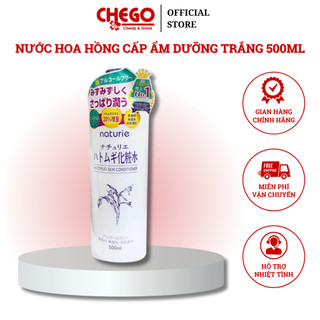 Toner nước hoa hồng ý dĩ Naturie Hatomugi dưỡng sáng cấp ẩm nhẹ dịu 500ml Nhật Bản