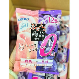 Thạch trái cây Orihiro đào nho  12 gói nhỏ 240g - Nhật Bản