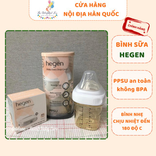 Bình Sữa HEGEN Cao Cấp Singapore Chính Hãng Ti Mềm, Chất Liệu PPSU Tráng Bạc An Toàn Cho Bé