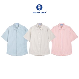 Calem club - Áo sơ mi Khoác Ngoài tay ngắn họa tiết kẻ sọc