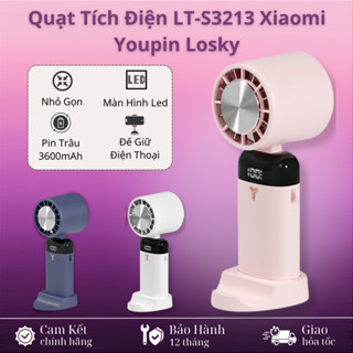 Quạt Tích Điện Nén Đá Lạnh Xiaomi Youpin Losky LT-S3213 Nhỏ Gọn,Cầm Tay,Có Đế Giữ Điện Thoại,Pin Trâu 3600mAh