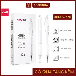 Bút gel mực đen deli a057b-01 0,5mm