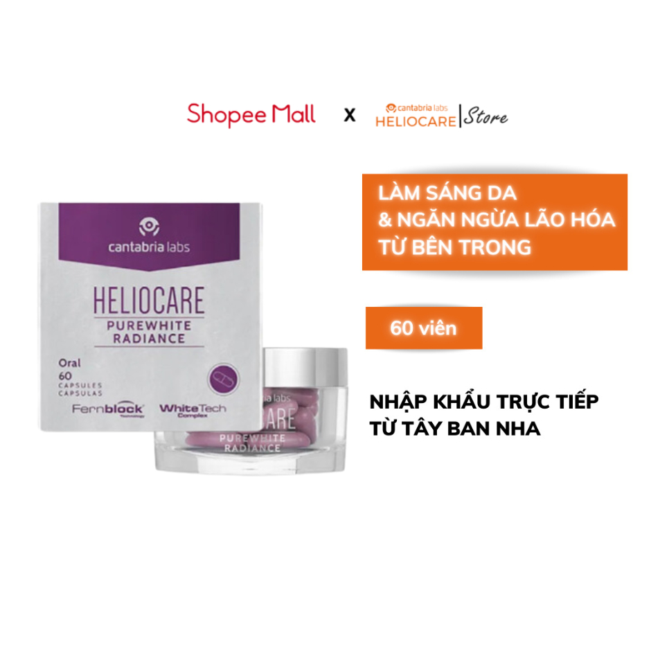 Viên uống trắng da, mờ nám Heliocare Purewhite Radiance Max 240