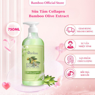 Sữa tắm Colllagen Bamboo Olive Extract, dưỡng ẩm trắng da ngăn ngừa mụn ẩn sau lưng 750ml
