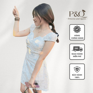 Đầm P&Q | Váy hoa nhí cúp ngực dáng xoè ngắn phối ren có quần trong (Có hàng bigsize) | DX15