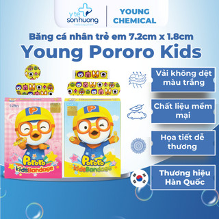 Băng Keo Cá Nhân in hình KIDS BAND Pororo 4 Size Young Chemical hộp 20 Miếng