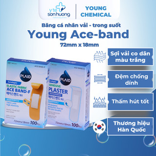 Băng keo cá nhân vải Young Ace-brand 7.2cm x 1.8cm