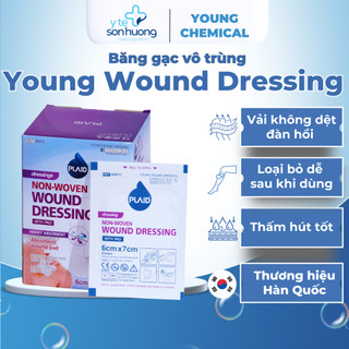 Băng Gạc Vô Trùng Young Wound Dressing 6cm x 7cm vô trùng,Băng Dán Vết Thương Không Dị Ứng