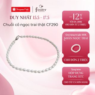 Chuỗi cổ ngọc trai thật, bạc quý kim với thiết kế tinh xảo, thanh lịch - CF290 - Finifer by Hoang Gia Pearl