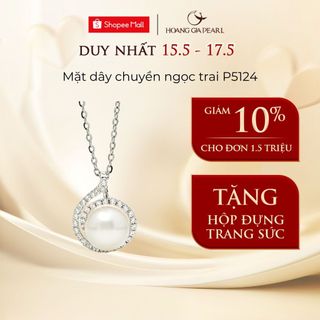 Mặt dây chuyền nữ ngọc trai mặt vòng cổ bạc đính đá CZ cao cấp Hoàng Gia Pearl P5124