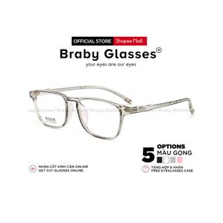 Gọng kính cận mắt vuông nam nữ thời trang Braby Glasses chất liệu TR90 chống gãy kiểu dáng basic trẻ trung MK26
