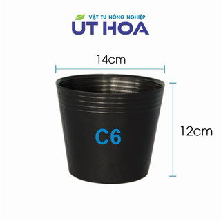 (Sll giá rẻ) Chậu nhựa đen C6 (14x12 cm) trồng cây, trồng hoa, ươm cây