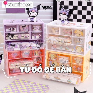 Tủ đồ mini để bàn đa năng, tủ đựng mỹ phẩm, dụng cụ học tập có ngăn kéo xếp chồng lên nhau với 4 màu sắc BOXHOME