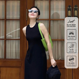 Váy đen dài dáng xuông ba lỗ cao cấp LUST chất liệu dày dặn thiết kế đẹp - M224_O