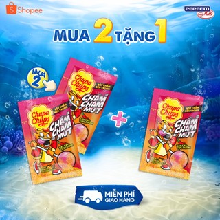 Kẹo Mút Chupa Chups Chấm Chấm Mút (Hương Dâu kèm muối ớt) (Hộp 16 gói)