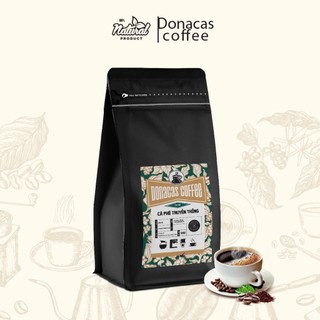 Cà phê rang xay donacas, cà phê pha máy pha phin đậm vị bịch 500g