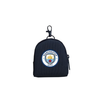 Ví mini đựng tiền TROY Oval  FB họa tiết logo mancity, chất vải bố pvc chống thấm, size 9 x 7 x 4cm