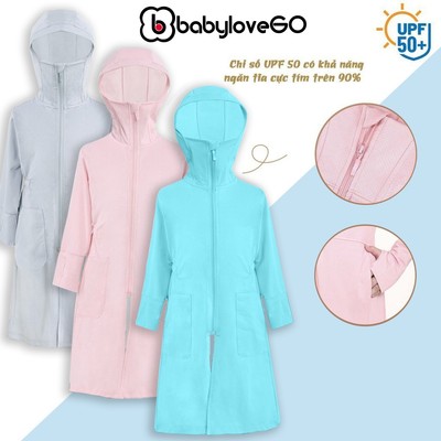 Áo chống nắng cho bé BabyloveGO áo chống nắng toàn thân vải thông hơi tản nhiệt chống tia UV