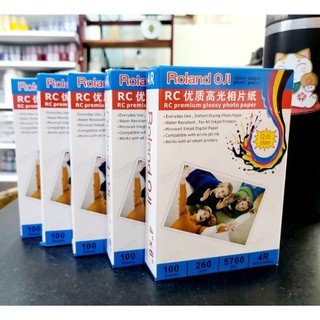 GIẤY IN ẢNH GLOSSY RC ROLAND 4R 260G( XẤP 100 TỜ)