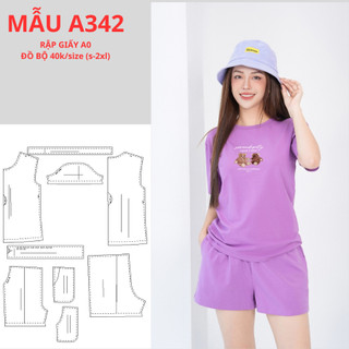 Rập giấy a0 đồ bộ đùi thun nữ -a342