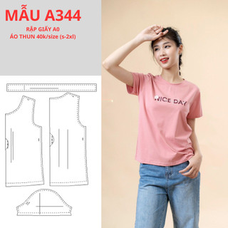 Rập giấy a0 áo thun nữ dáng vừa - a344