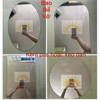 GƯƠNG SOI TREO TƯỜNG LOẠI NHỎ KT 30x45 cm - GƯƠNG THẬT KÈM PAS ỐC VÍT HOẶC KEO DÁN