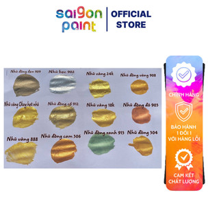 Sơn nhũ yes trên bề mặt bê tông, chậu kiểng lon 400gram, 200gram - dolphinpaint.vn
