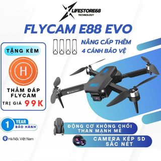 Flycam mini E88 EVO,Plycam định vị quang học động cơ không chổi than,Máy bay điều khiển zlifestore68