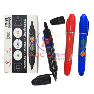 Bút viết lông dầu 2 đầu gstar pm99 xanh, đỏ, đen - chính hãng