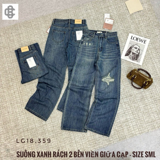 Hyeri- quần jean suông rách gấu siêu chất