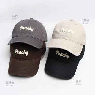 Mũ lưỡi trai chống nắng chữ thêu Peachy nổi chất liệu kaki cao cấp form unisex BA22