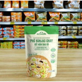 Phở konjac chay - xốt nấm rau củ Exnoodle, phở trộn ăn liền, không gluten, hàm lượng calorie thấp