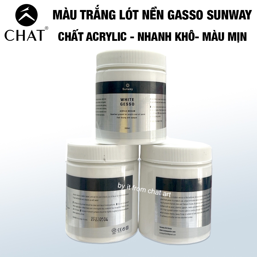 Sơn Lót Acrylic Gesso Sunway 300/500ml