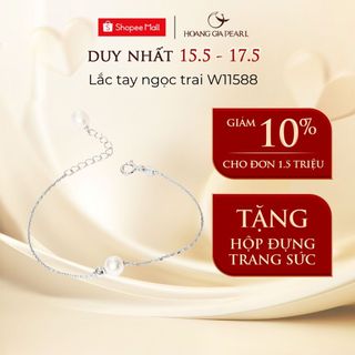 Lắc tay ngọc trai cao cấp vòng tay nữ ngọc trai thật nuôi trồng tự nhiên sang trọng Hoàng Gia Pearl W11588