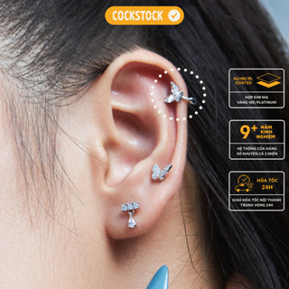 Khuyên Tai vòng bướm đá Diamond Butterfly Ring-7MM CockStock