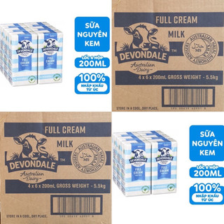 Sữa devondale 200ml - sữa tươi tiệt trùng nguyên kem nhập khẩu úc - sữa tươi không đường
