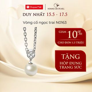 Vòng cổ ngọc trai thật dây chuyền bạc ngọc trai thiên nhiên làm quà tặng Hoàng Gia Pearl N0163