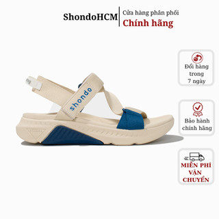 Giày Sandals Nam Nữ Shondo F7 Racing Be Phối Xanh Dương F7R2530