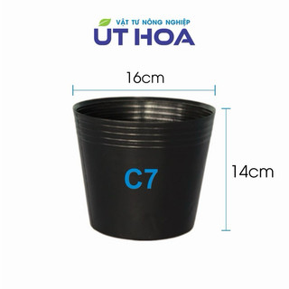 Chậu nhựa đen C7 trồng cây, ươm cây (dày dặn)