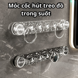 Móc Cốc Hút Chân Không Chịu Lực, Móc treo đồ gắn tường không khoan đục, có thể tháo lắp tái sử dụng dễ dàng