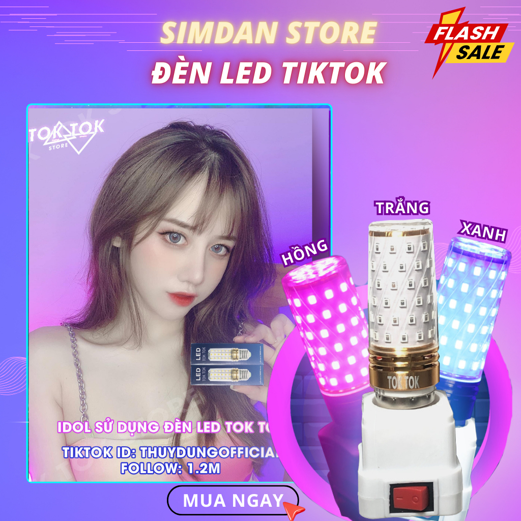 Đèn tím quay tiktok, Đèn LED tiktok đổi màu 3 trong 1 đèn led toktok cực đẹp bền xịn