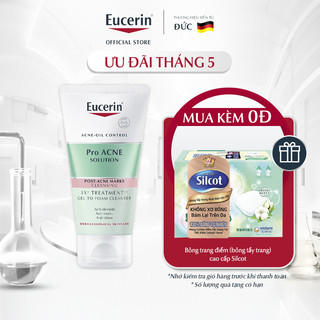 Gel rửa mặt cho da mụn Eucerin 3X Treatment Gel To Foam Cleanser 75ml