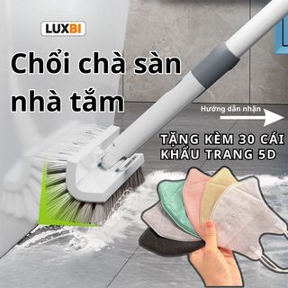 Chổi Chà Sàn Nhà Tắm Thông Minh Thiết Kế Đầu Chữ V Và Đầu Chổi Xoay 180 Độ Quét Nhà Siêu Sạch Mọi Góc Bẩn LuxBi