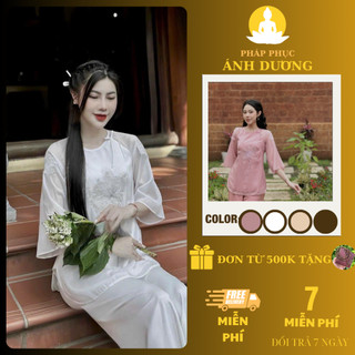 Bộ lam đi chùa, bộ lam đi chùa nữ, bộ đi chùa voan tơ mềm thêu mẫu đơn, mã p83