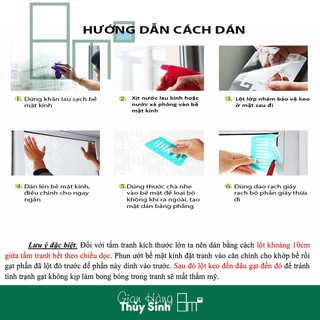 (Dưới 60cm) Tranh Decal Open Sky ADA, Decal Đen, Trắng | Decal Dán Hồ Cá | 8m2