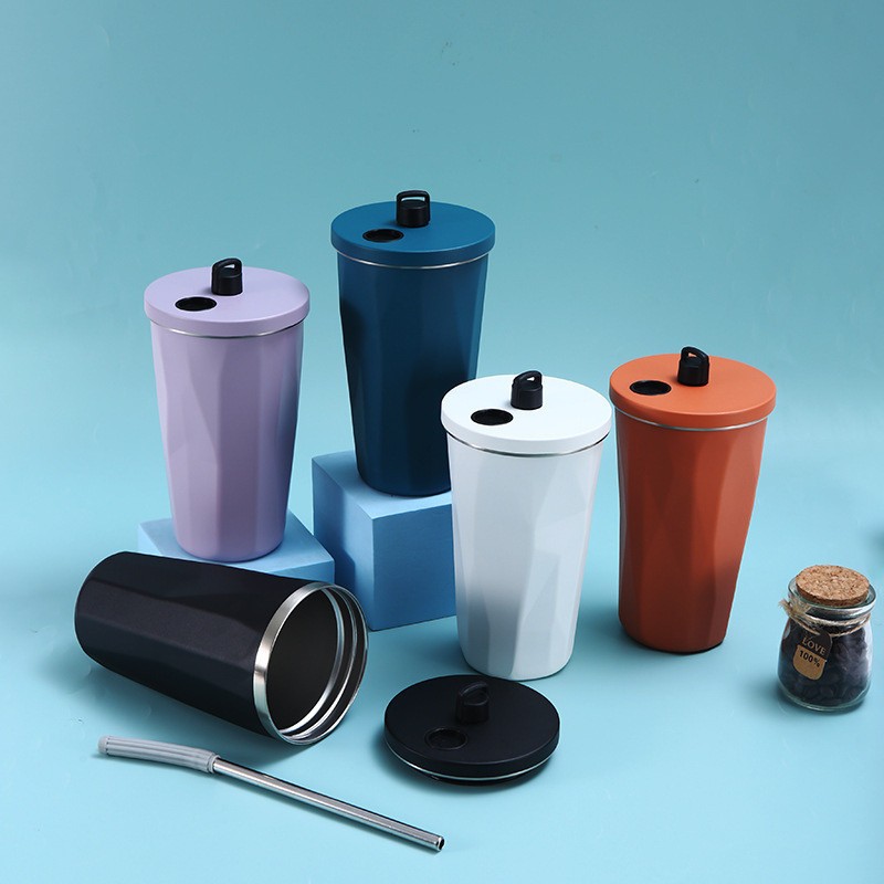 Ly giữ nhiệt chất liệu inox 304 cao cấp  an toàn, dung tích 600ml kèm ống hút