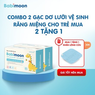COMBO 2 Gạc rơ lưỡi Babimoon làm sạch mảng bám, răng miệng cho trẻ ngừa viêm nướu, sâu răng (Hộp 30 gói)