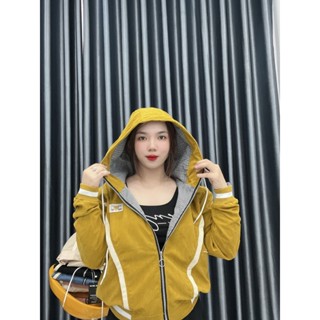 Áo Khoác Nữ Form Rộng - Áo Khoác Nhung Gân 2 Lớp, Lót Caro full size ML Dưới 75kg. Jacket Top
