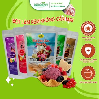 Bột làm kem tươi gia đình Minasy gói 500g, Bột làm kem tươi đủ vị không cần máy, làm kem trái cây