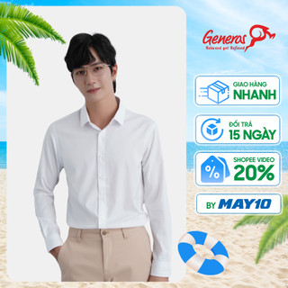 Áo sơ mi nam dài tay GENEROS AT063 010123351MF form Slimfit ôm vừa lịch lãm